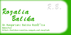rozalia balika business card